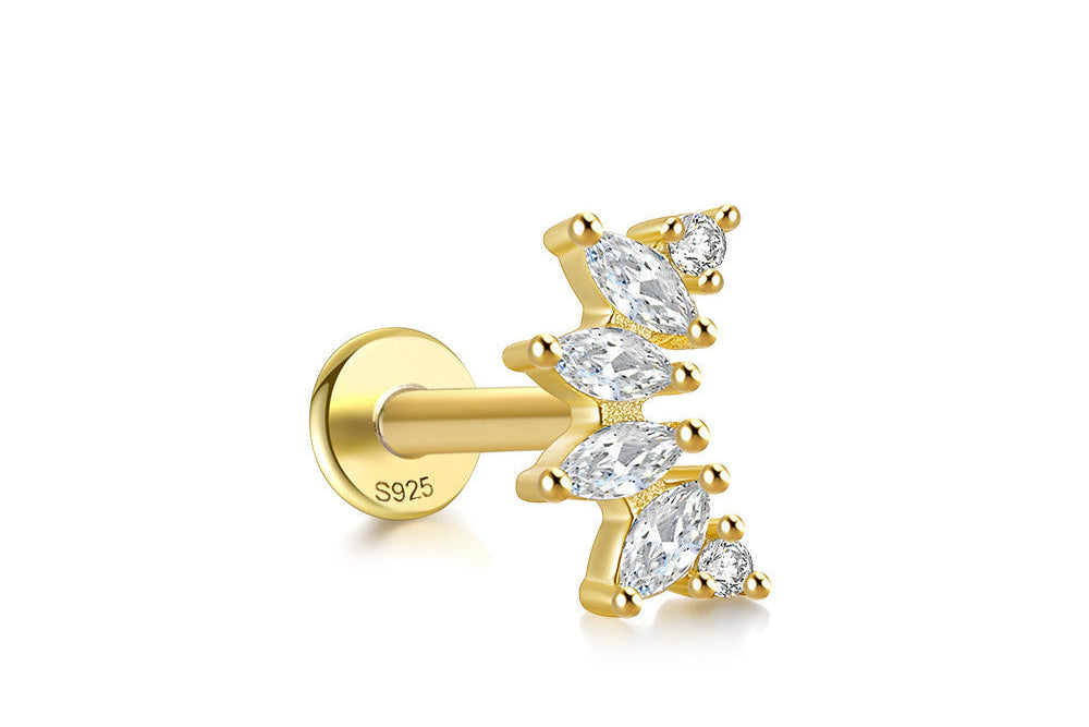 Boucles d’oreilles Femme en Argent S925 à tige multiformes et Zircons scintillants