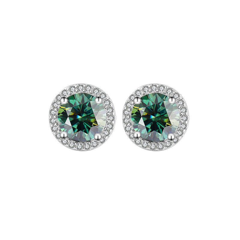 Boucles d’Oreilles en Argent 925 avec Moissanite – Élégance Céleste