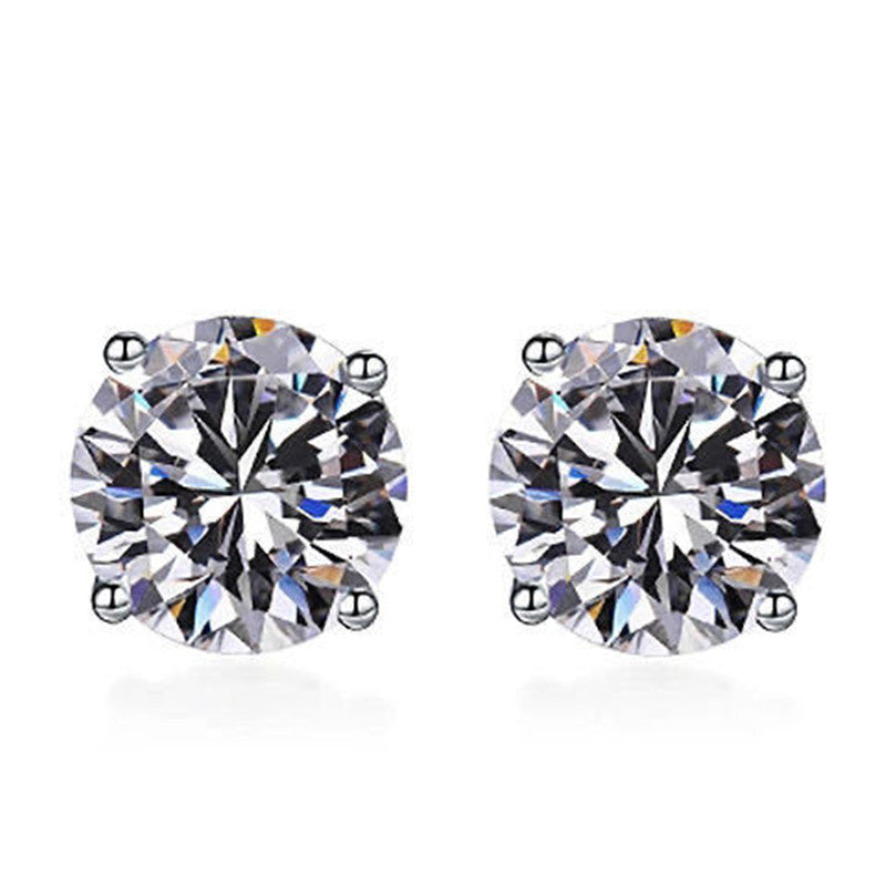 Boucles d’oreilles Ronde minimalistes en ARGENT S925 avec Zircon – Élégance Épurée