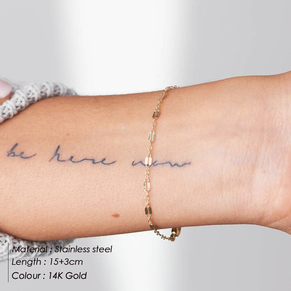 Bracelet Chaîne en ACIER INOXYDABLE 316L plaqué OR 14K – Élégance intemporelle pour femme