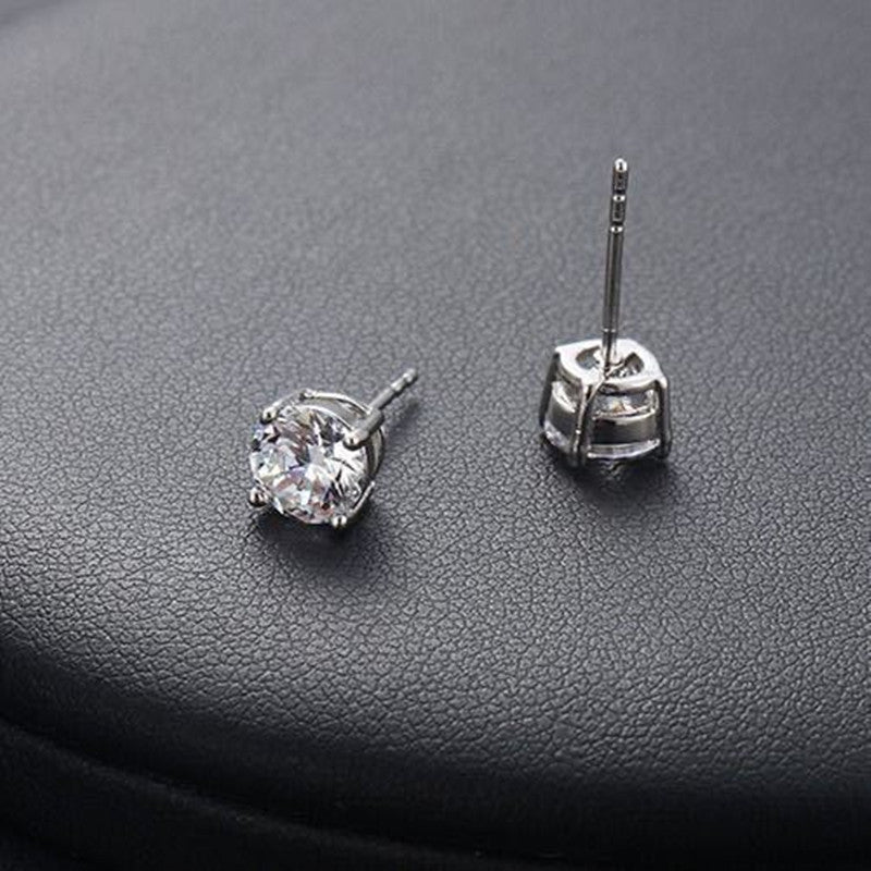 Boucles d’oreilles Ronde minimalistes en ARGENT S925 avec Zircon – Élégance Épurée