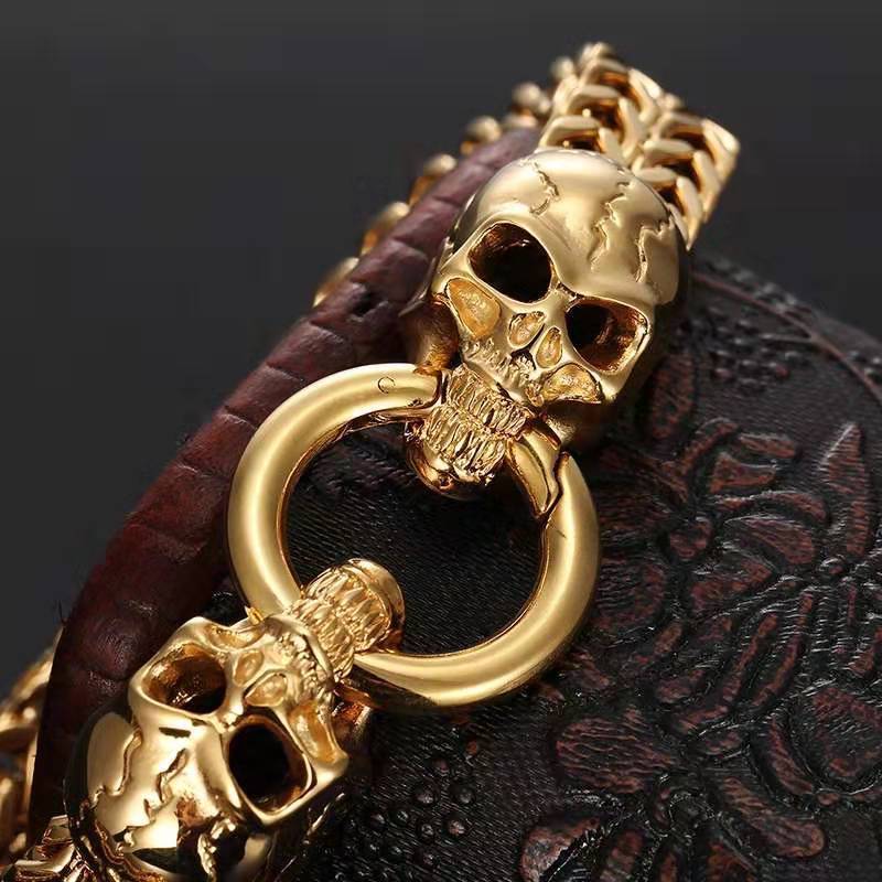 Bracelet Tête de Mort en ACIER INOXYDABLE pour Homme – Rebelle et Audacieux