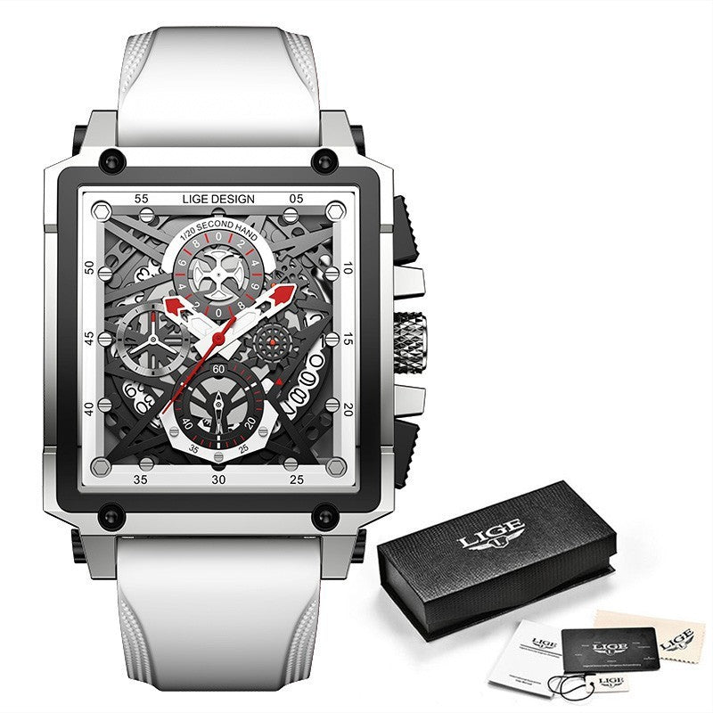 Montre Chronographe Homme Carrée – Sport, Élégance et Fonctionnalité