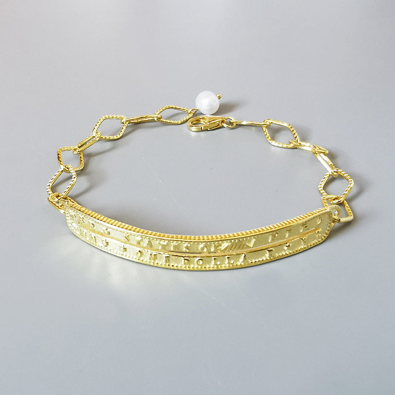 Bracelet Anglais en ARGENT S925 avec Perles Baroques – Style Audacieux et Élégant