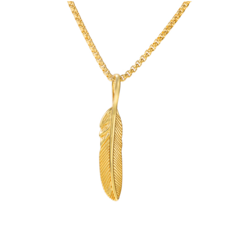 Collier Plume en Argent 925 Plaqué Or – Élégance Symbolique