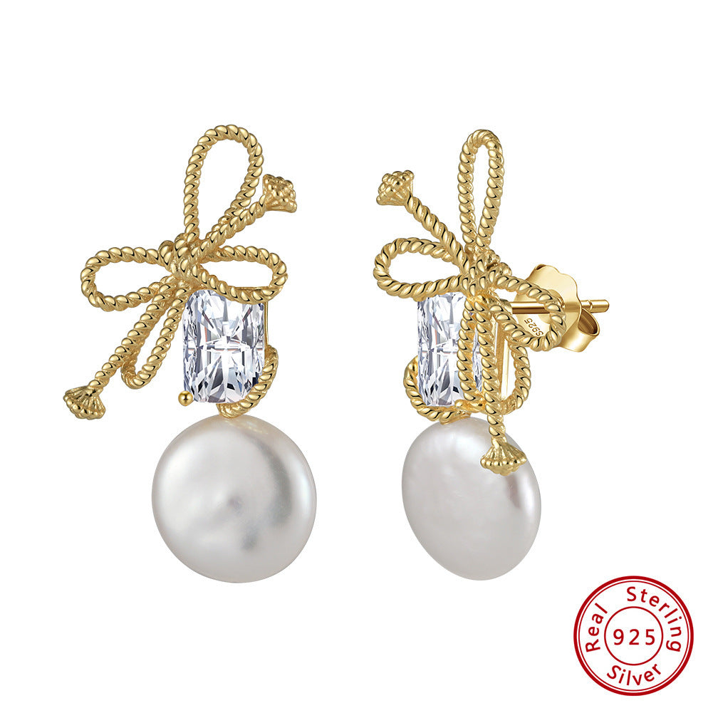 Boucles d’oreilles perles d’eau douce plaqué OR 14K en ARGENT 925 – Élégance naturelle en argent 925