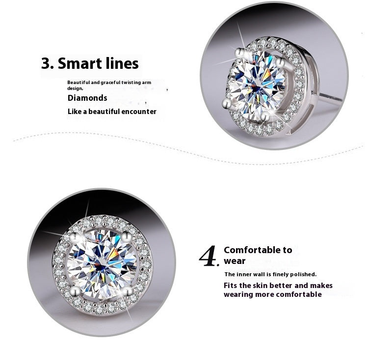 Boucles d’Oreilles en Argent 925 avec Moissanite – Élégance Céleste