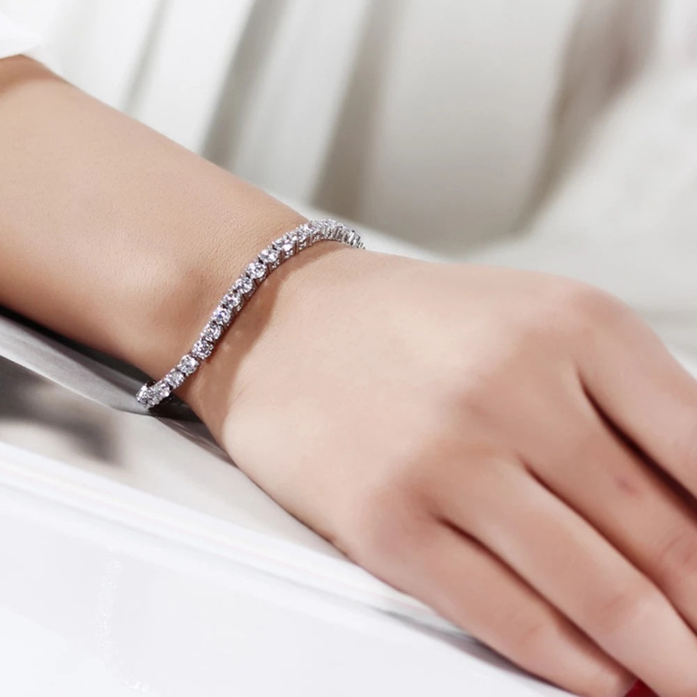 Bracelet Femme Argent S925 avec Zirconia – Élégance Lumineuse