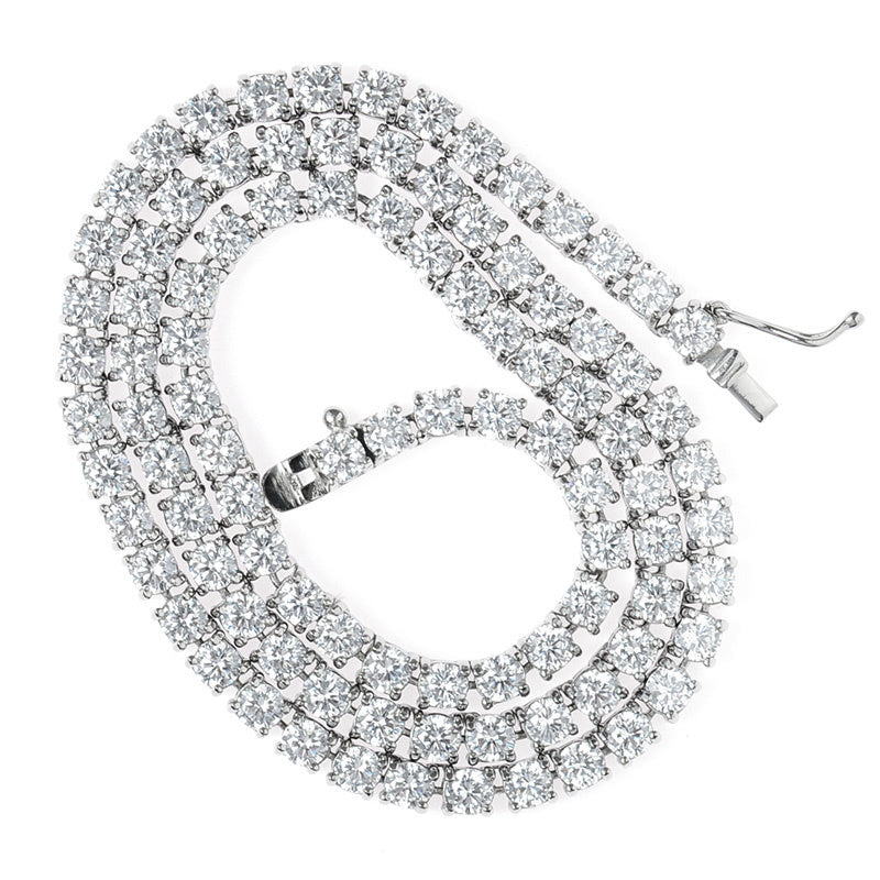 Chaîne de Tennis en ARGENT STERLING 925 – Sertie de Diamants Brillants pour un Style Luxe
