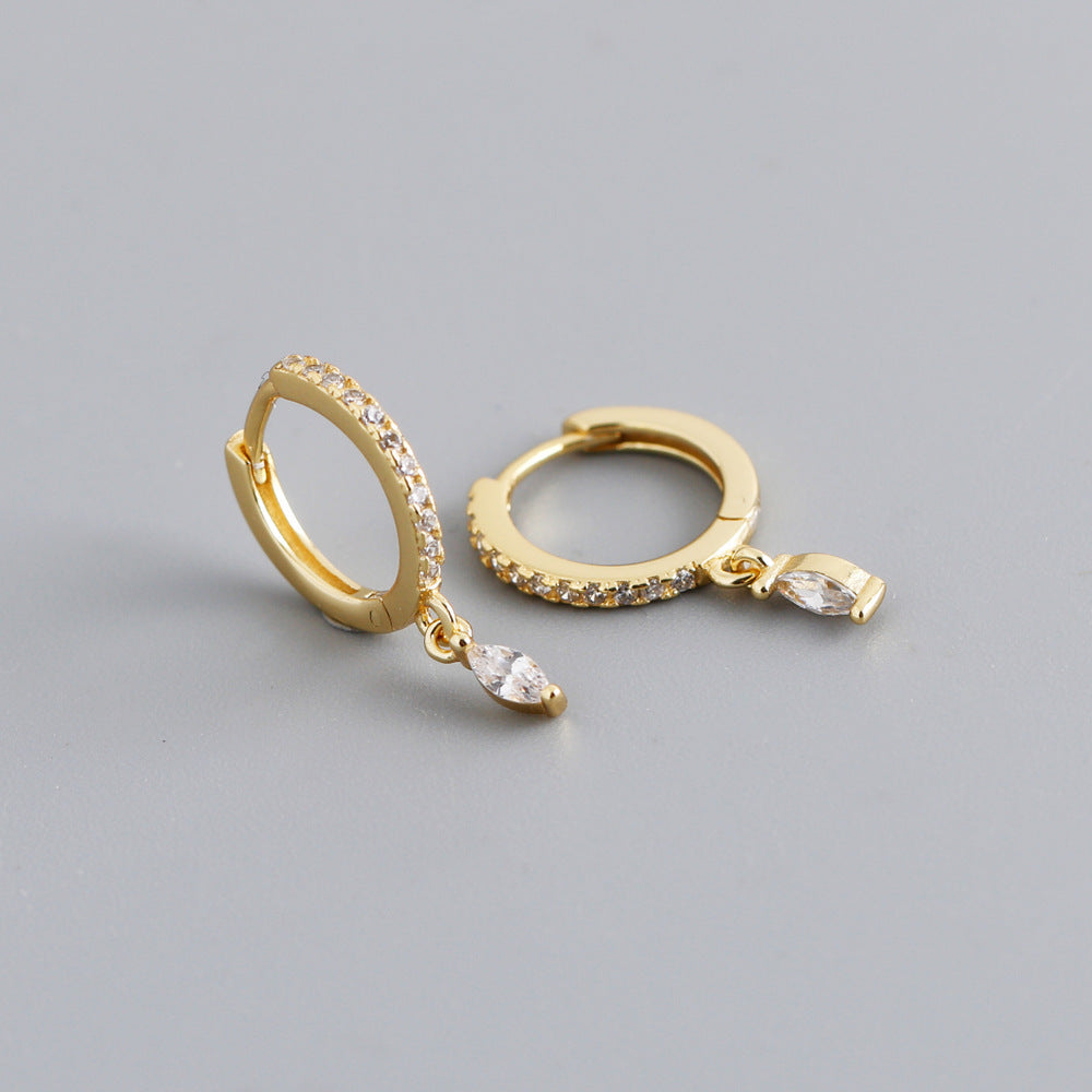 Boucles d’Oreilles anneaux avec pendentifs Pierres Multicolores – ARGENT S925