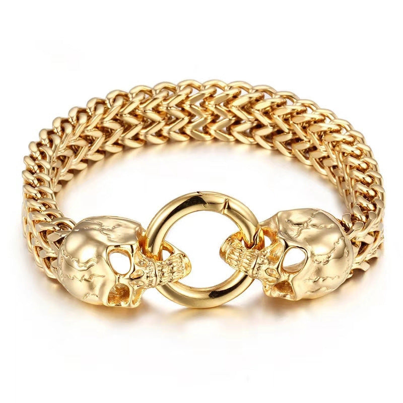 Bracelet Tête de Mort en ACIER INOXYDABLE pour Homme – Rebelle et Audacieux