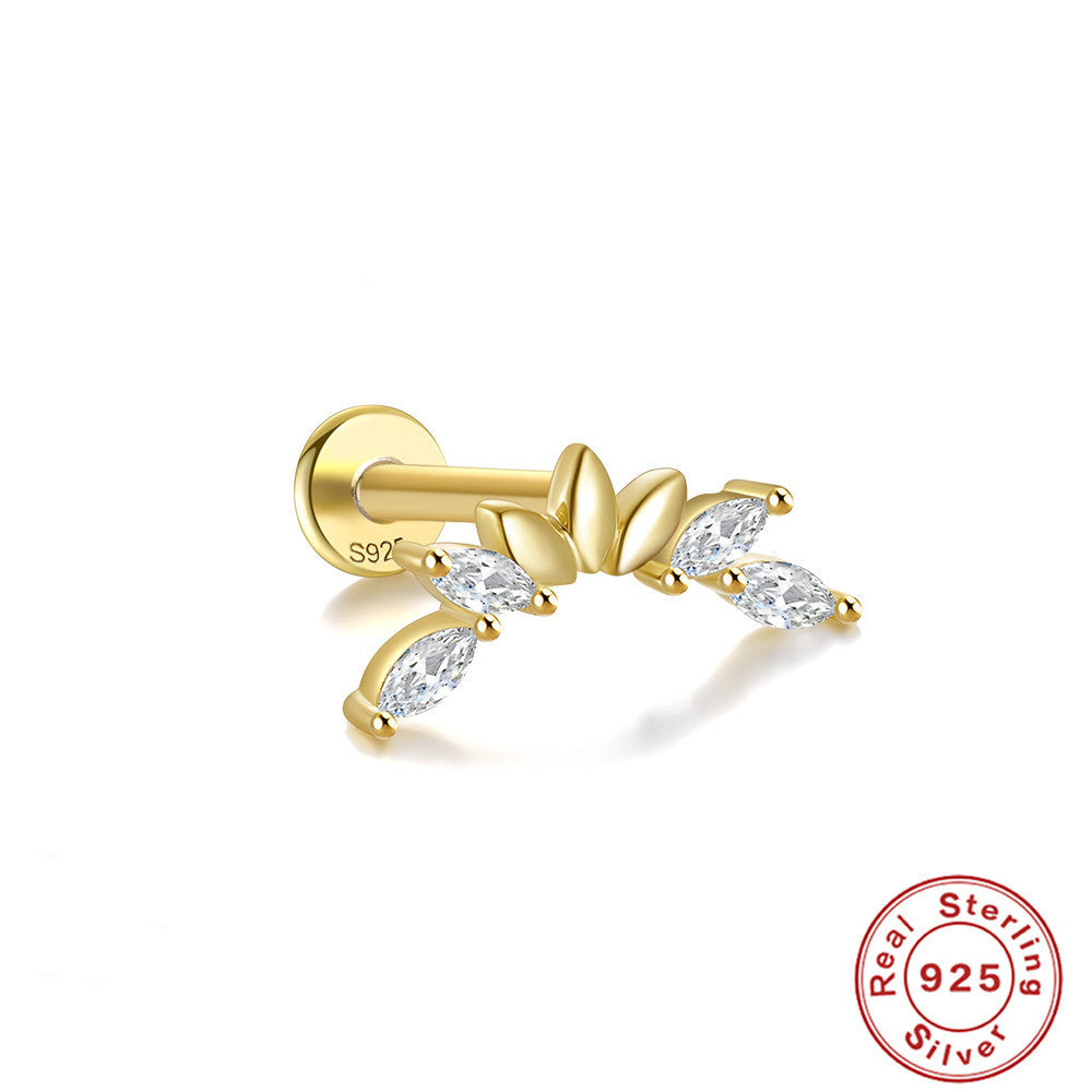 Boucles d’oreilles en ARGENT S925 à tige multiformes et Zircons scintillants