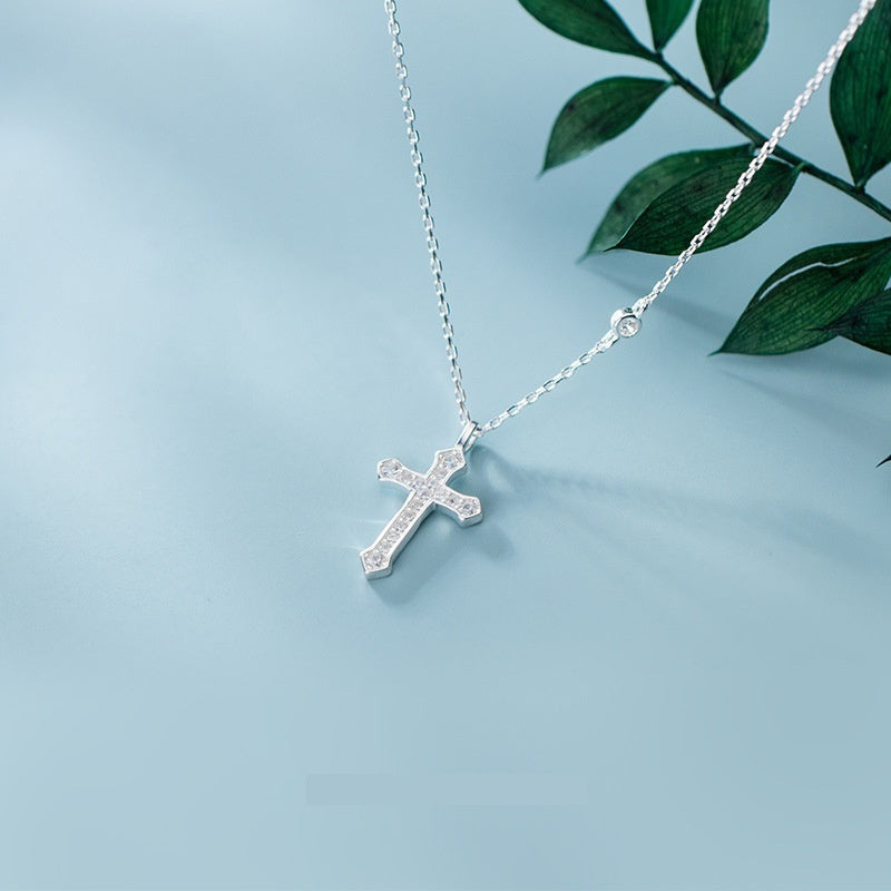 Chaîne avec Croix en ARGENT S925 – Élégance Décontractée pour Homme et Femme