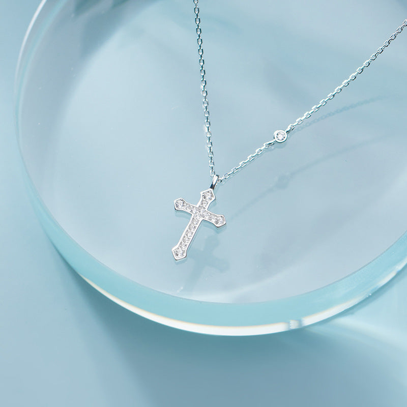 Chaîne avec Croix en ARGENT S925 – Élégance Décontractée pour Homme et Femme