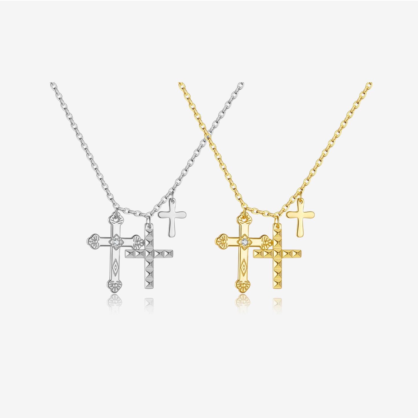 Chaîne Croix Plaqué OR 18k en ARGENT 925 – Élégance Moderne et Symbolique