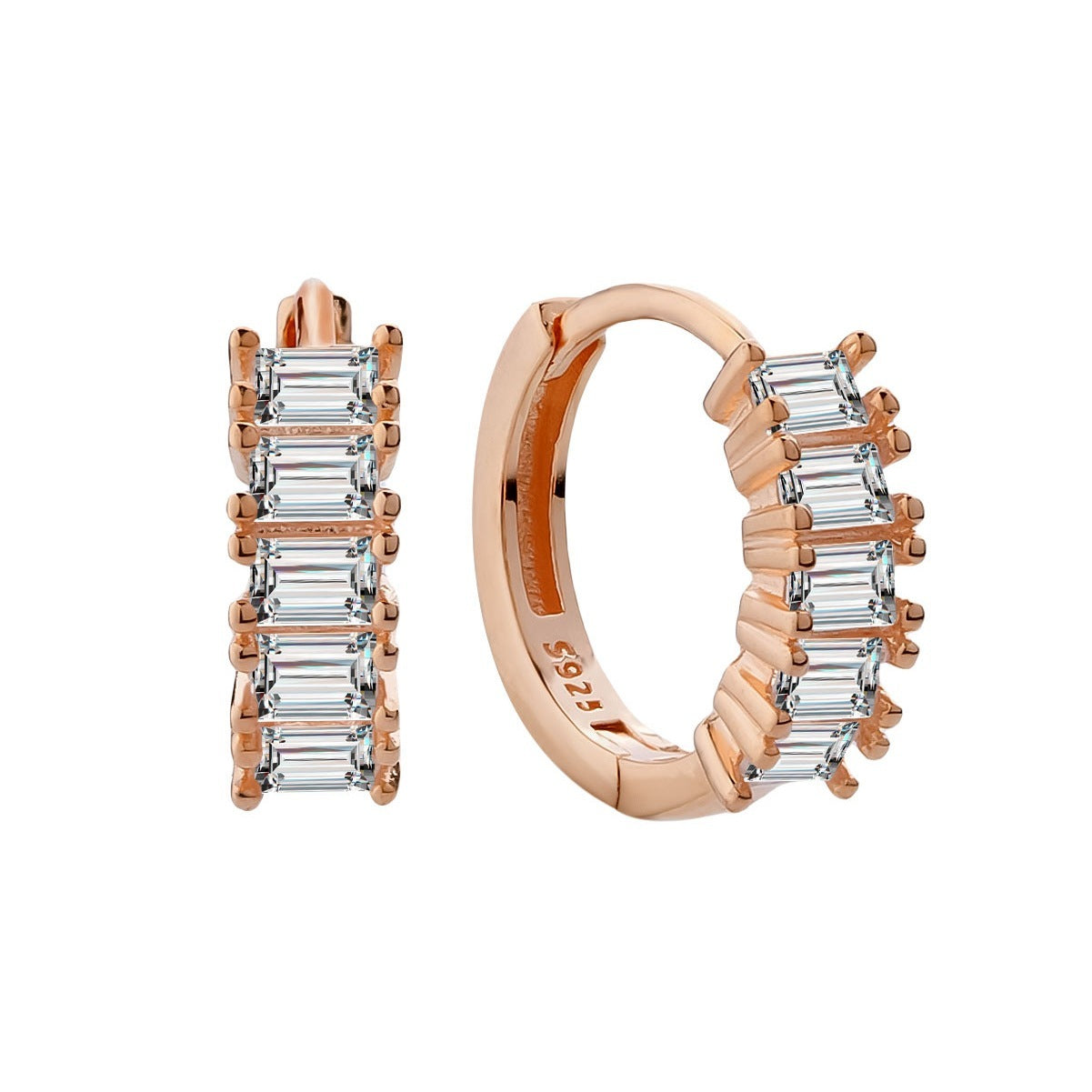 Boucles d’oreilles Cube en ARGENT S925 – Finition Or rose ou Platine