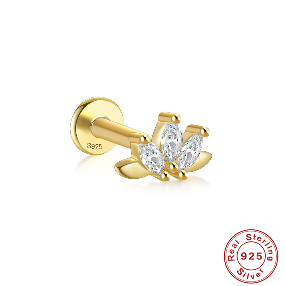 Boucles d’oreilles en ARGENT S925 à tige multiformes et Zircons scintillants