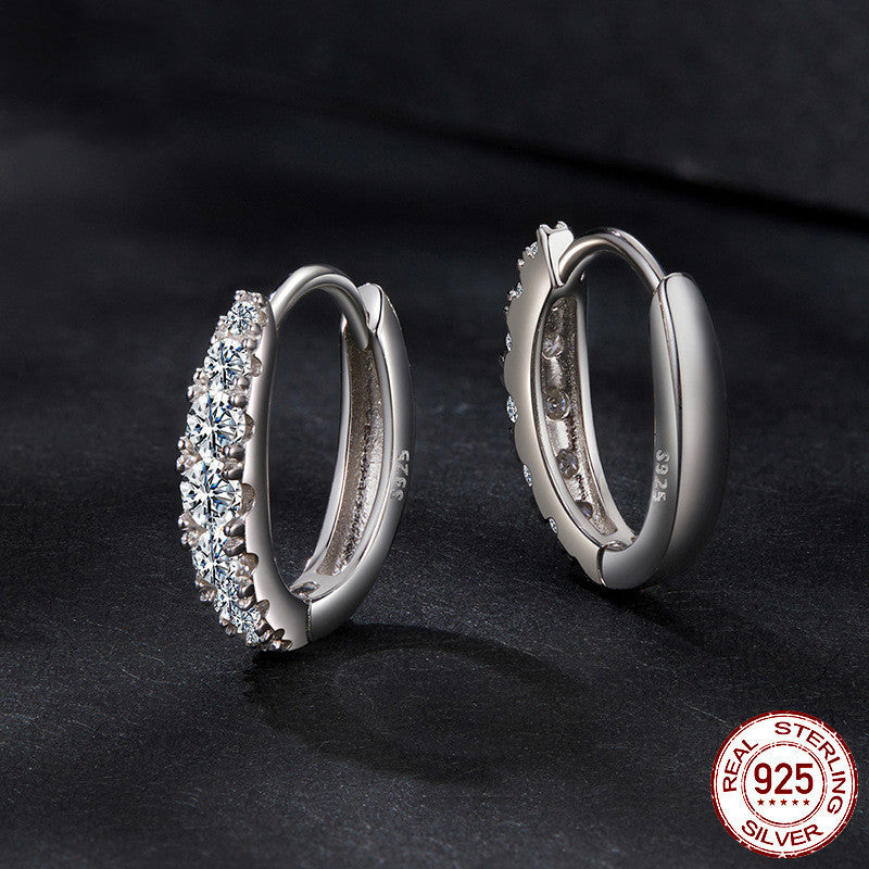 Boucles d’oreilles anneaux en ARGENT S925 avec moissanites – Élégance éclatante à prix doux