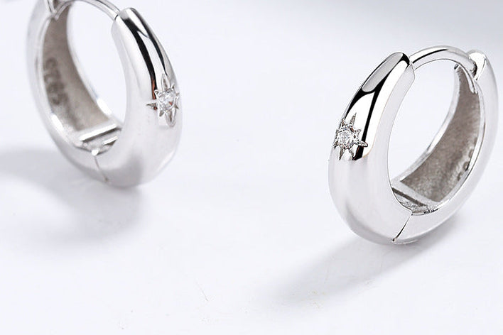 Boucles d’oreilles Femme Créoles Dorées en Argent S925 – Incrustés de diamants