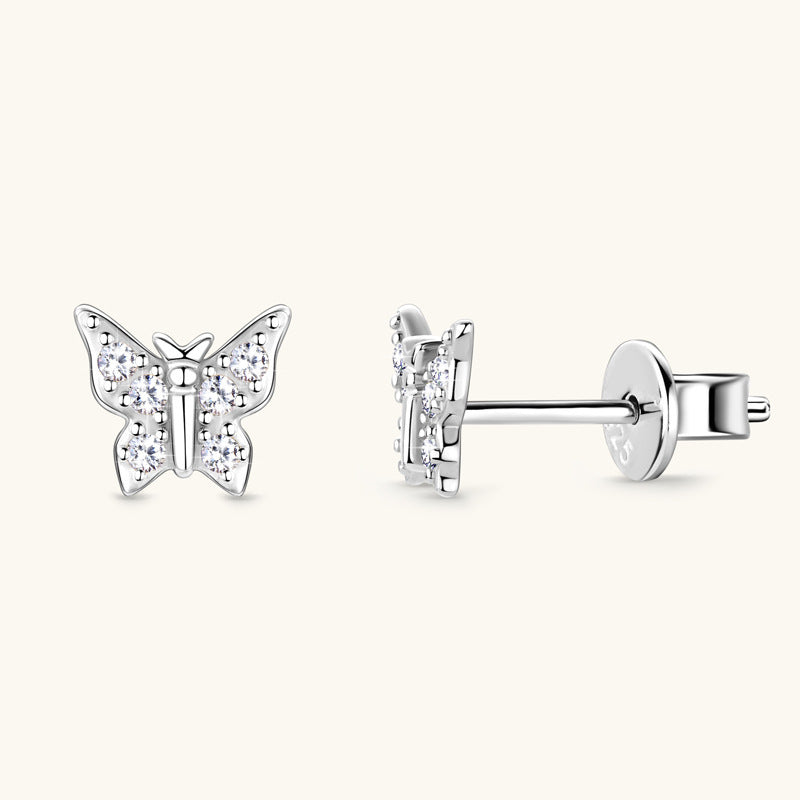 Petites Boucles d’Oreilles Papillon en ARGENT 925 Doré – Délicates & Féminines