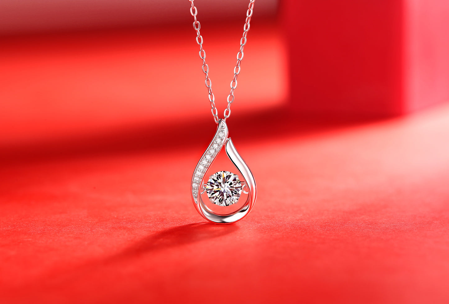 Chaîne pendentif ARGENT 925 Smart Drop en Diamant Mosan | Ornements Argentés de Luxe
