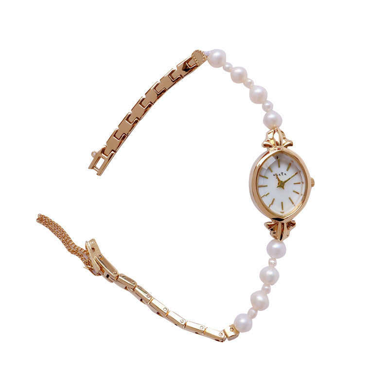 Montre Prestige Perles Naturelles & Or 14carats - Élégance