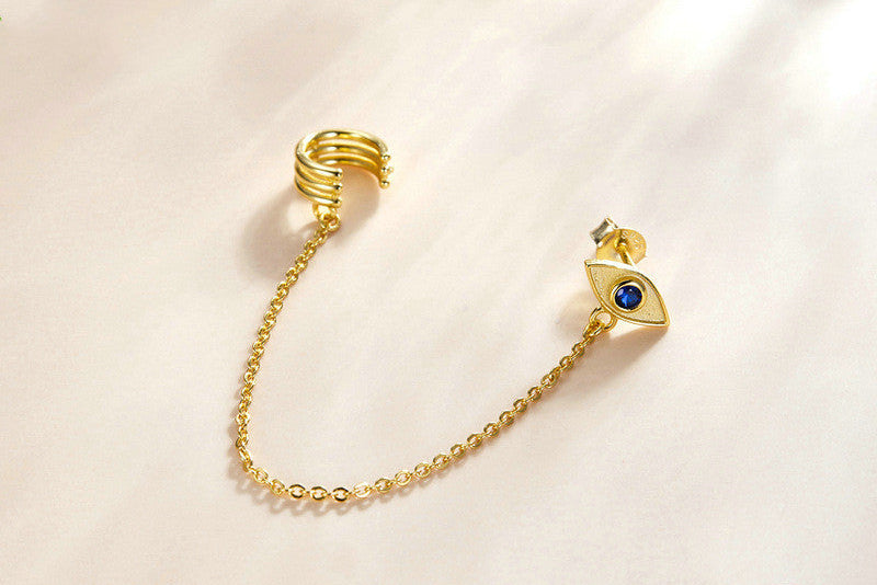 Boucles d’Oreilles Femme chaîne en Argent 925 Plaqué Or – Protection & Élégance