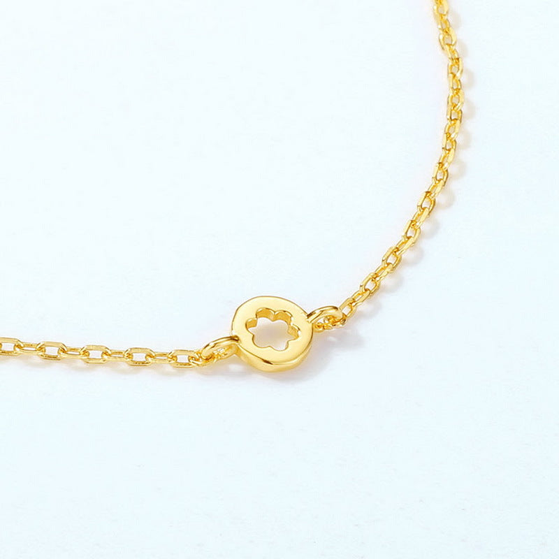 Bracelet Mandala Femme en Argent 925 Plaqué Or avec Pierre Verte