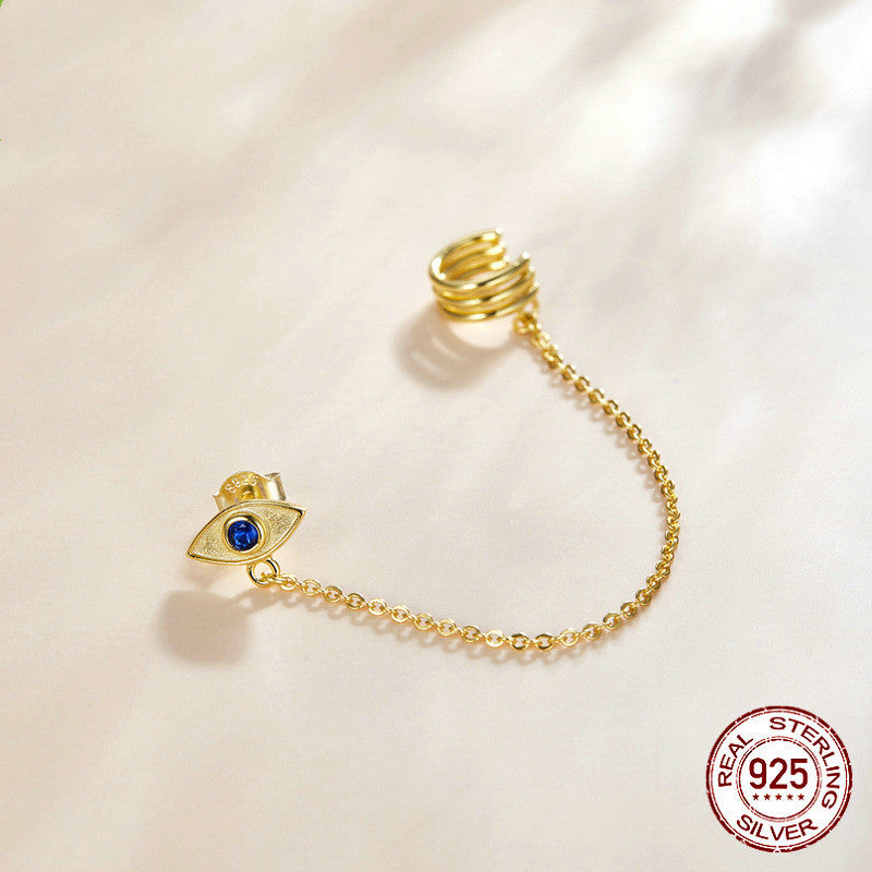 Boucles d’Oreilles avec chaîne en ARGENT 925 Plaqué Or – Protection & Élégance