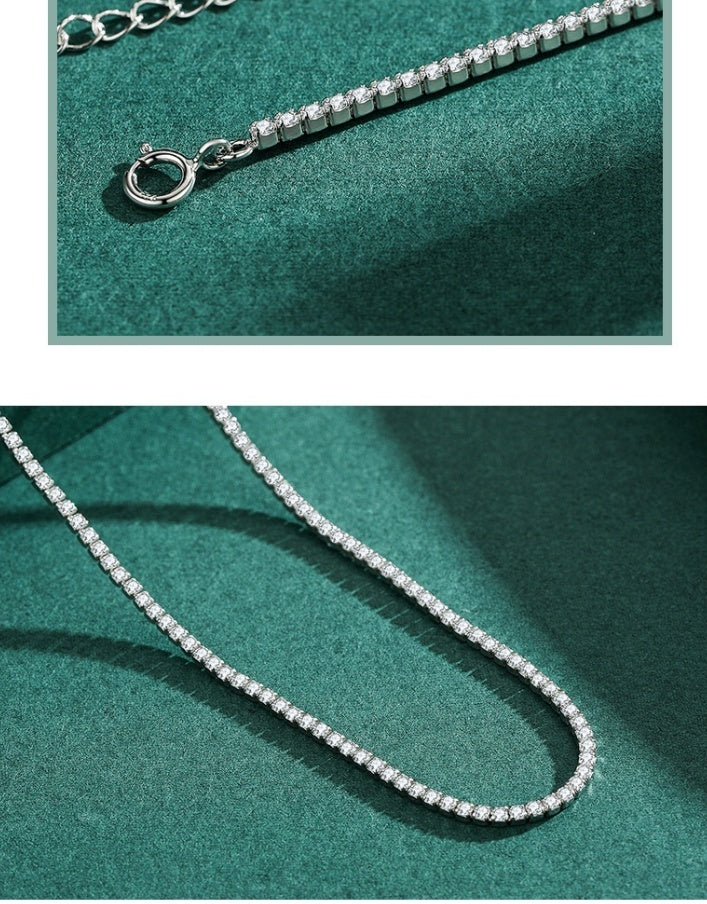 Collier Femme Luxe en Argent 925 et Moissanites – Élégance Intemporelle