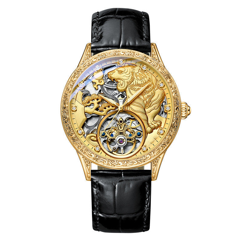 Montre Mécanique Homme – Acier Inoxydable & Bracelet Cuir Véritable