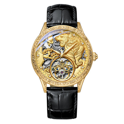 Montre Mécanique Homme – Acier Inoxydable & Bracelet Cuir Véritable