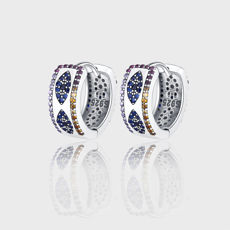 Boucles d’oreilles de Luxe Discret en ARGENT S925 entièrement Serties