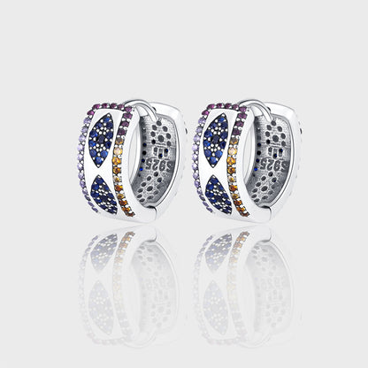 Boucles d’oreilles de Luxe Discret en ARGENT S925 entièrement Serties