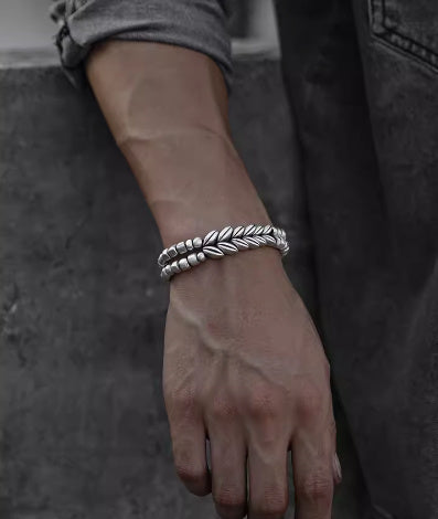 Bracelet d’oreille en ARGENT STERLING 999 pour homme avec perles design