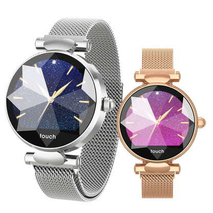Montre Connectée Femme Élégante – Écran HD, Suivi Cardiaque & Acier Magnétique