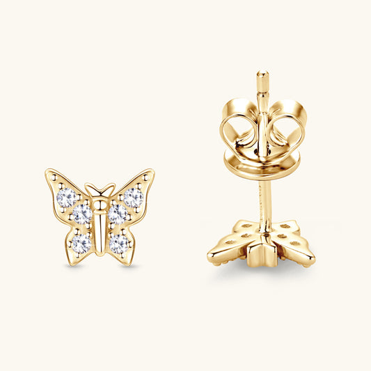Petites Boucles d’Oreilles Papillon en ARGENT 925 Doré – Délicates & Féminines