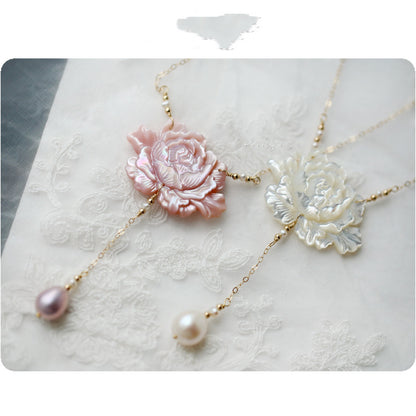 Collier fleur de vie en Jade Glacé et Plaqué OR 14 carats – Finesse florale au quotidien