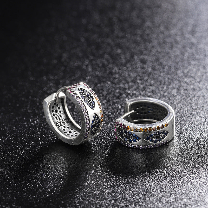Boucles d’oreilles de Luxe Discret en ARGENT S925 entièrement Serties