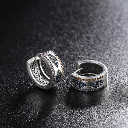 Boucles d’oreilles de Luxe Discret en ARGENT S925 entièrement Serties