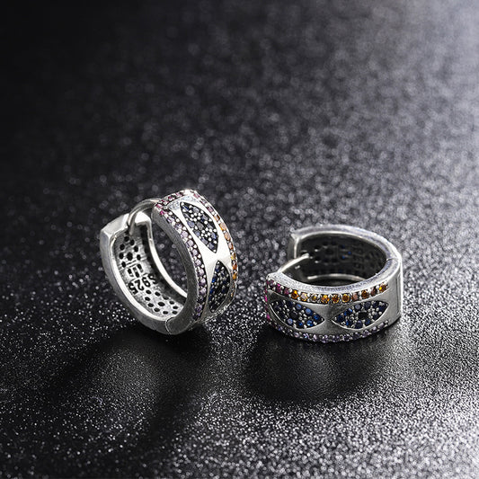 Boucles d’oreilles de Luxe Discret en ARGENT S925 entièrement Serties