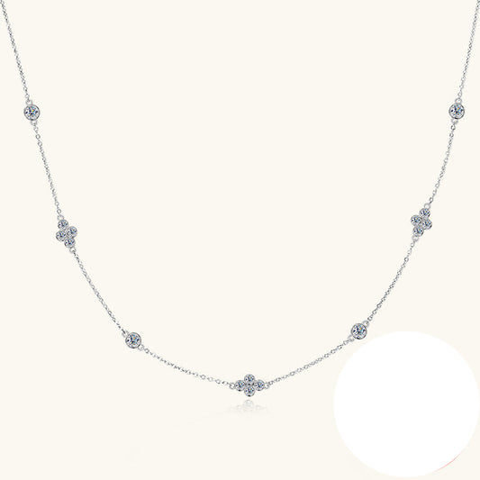 Collier Femme Argent 925 avec Moissanite – Chaîne Fine Élégante
