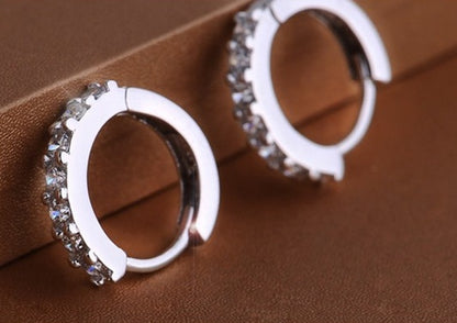 Boucles d’Oreilles Anneaux Brillants en Argent 925 – Élégance Pure