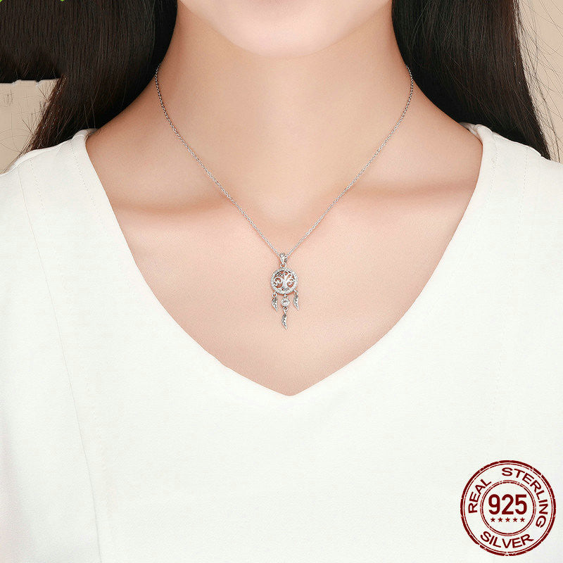 Chaîne Attrape-Rêves en ARGENT S925 et Zircon – Élégance Spirituelle et Raffinée