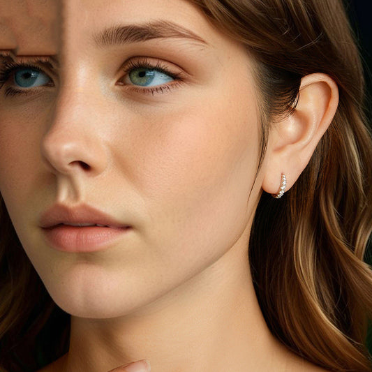 Boucles d’oreilles anneaux en ARGENT S925 avec moissanites – Élégance éclatante à prix doux