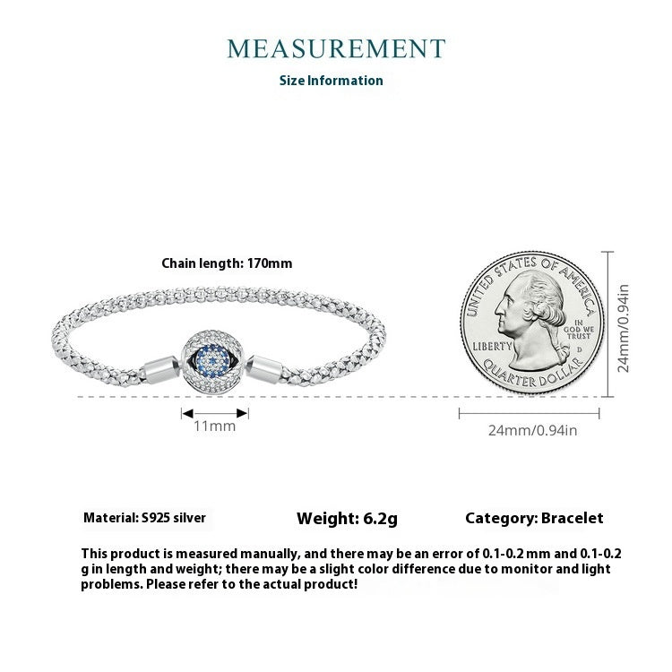 Bracelet Oeil en ARGENT S925 avec Zircon – Délicat et Moderne
