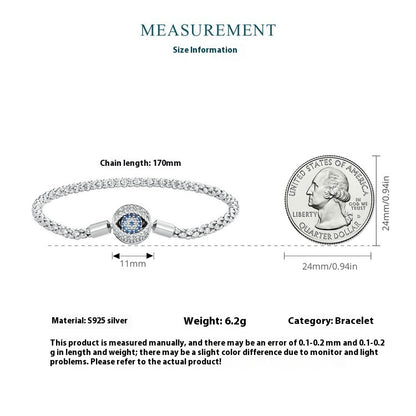 Bracelet Oeil en ARGENT S925 avec Zircon – Délicat et Moderne