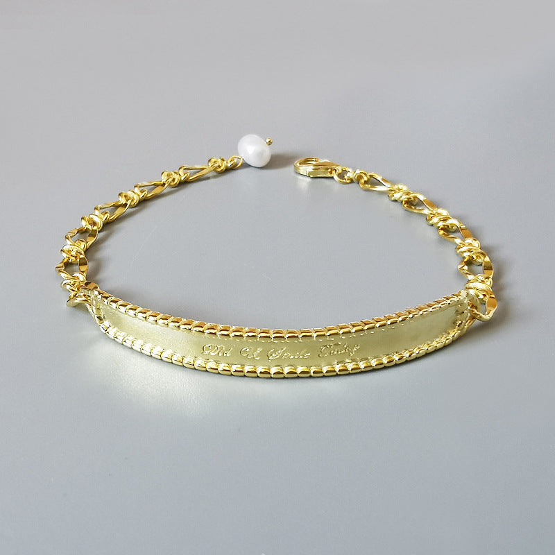 Bracelet Anglais en ARGENT S925 avec Perles Baroques – Style Audacieux et Élégant