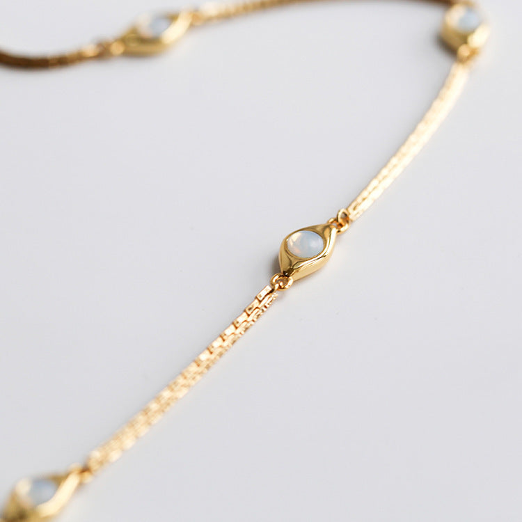 Collier Opale en CUIVRE plaqué OR 18K – Élégance Intemporelle