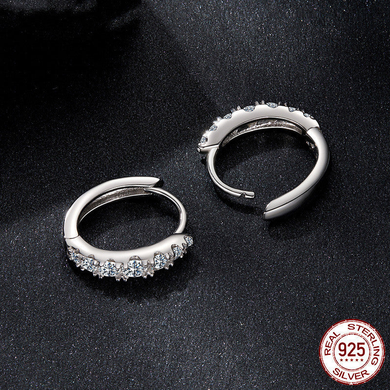 Boucles d’oreilles anneaux en ARGENT S925 avec moissanites – Élégance éclatante à prix doux